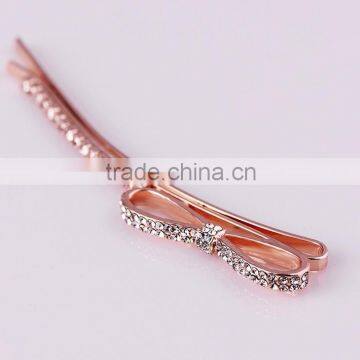 2015 new model FY-0028 fashion simple bow knot hair barrette clip wholesale diamond