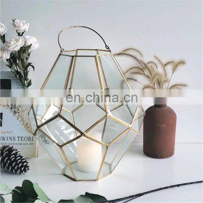 Benison Bestsell Products Glass Decorative Geometric Candle Holder Lantern For Home Decor