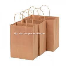 Brown paper bags lunch packaging bags custom design with twisted handle