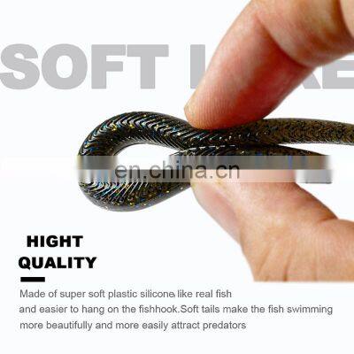 140mm 3.8g 8pcs/bag Wholesale Big Fishing Worms Texas Baits Soft Plastic Bass Fishing Lure photo-3
