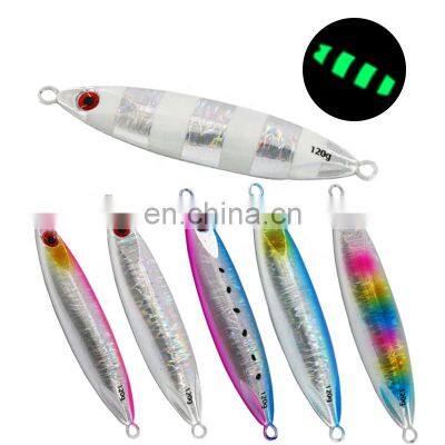 New product luminous jigging lure high quality metal jigs 10cm 80g hard bait  saltwater jig 80g