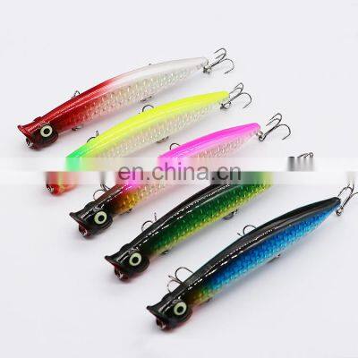 Weihai factory price wholesale  top water 11cm 13g louder sound floating stickbaits pencil popper lure hard for fish bass pike