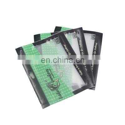 Custom Printing Clear Window ziplock Dried Fish Lure Bait Plastic Packaging Bag