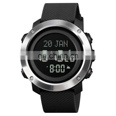 SKMEI 1728 Men Digital Muslim Prayer Wristwatch Islamic Qibla Direction Watch with Azan Time