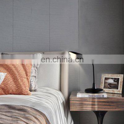 HUAYI Modern Style Indoor Bedroom Office Decoration Reading Black Aluminum LED Table Lamps