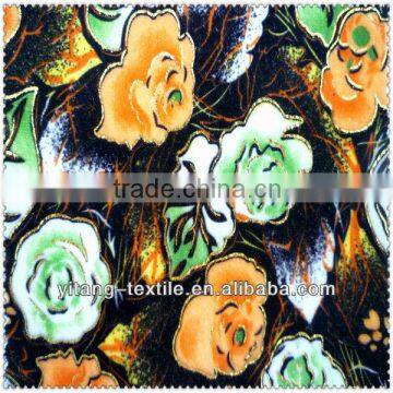 Hot sale printed flower velvet dress fabric