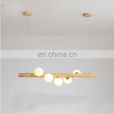 High Quality Nordic Luxury Modern Pendant Light Living Room Hotel Wooden Glass G9 LED Chandelier for Decor