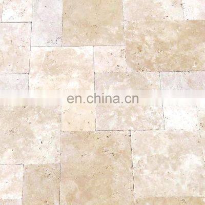 Premium Quality Wholesale Travertine Tumbled French Pattern Set Filled and Honed Made in Turkey