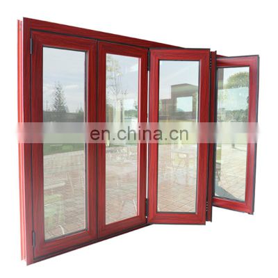 Waterproof Soundproof Aluminum Profiles Tempered Glass bi-fold Folding Balcony Window