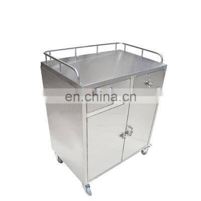 HC-M044 hospital Stainless Steel medical trolley surgical cart operating instrument drug delivery cart with drawer