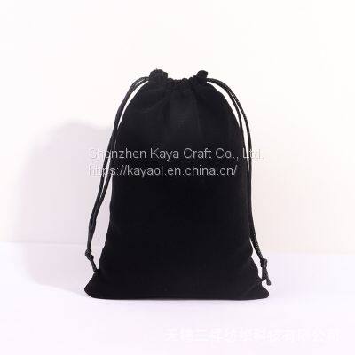 Custom Flannel Drawstring Bags Jewelry Pouches With String photo-2
