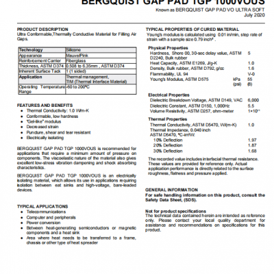 BERGQUIST GPVOUS GAP PAD VO Ultra Soft GAP PAD TGP 1000VOUS photo-3