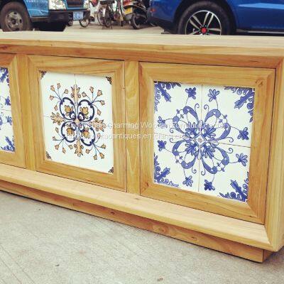 Solid Elmwood Cabinet With Drawing photo-3