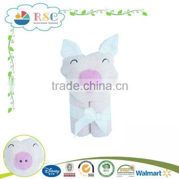 cotton terry cloth towel pig design