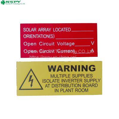 Solar System Warning Label PV Safety Label Kits Warning or Indication Label photo-4