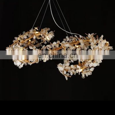 fancy modern customized shape colored decorative light for restaurant led chandeliers