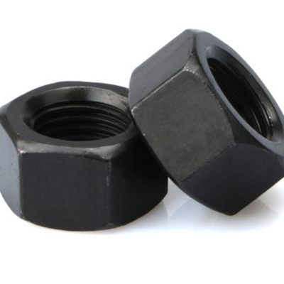 Hex nut hex nut high strength grade 8.8 external hex screw cap blackening heat treatment tempered hex thickened enlarged fine tooth nut