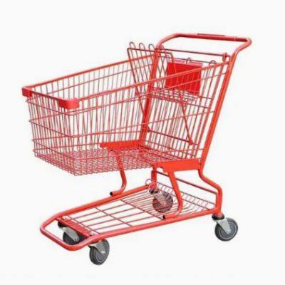 High Quality American Style Metal Supermarket Shopping Trolley for Hypmarket photo-3