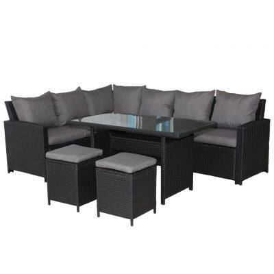 Nordic Style High Quality PE Rattan Sofa Set Modern Outdoor Rattan Sofa Set Leisure Used Garden Parties Sofa Sets