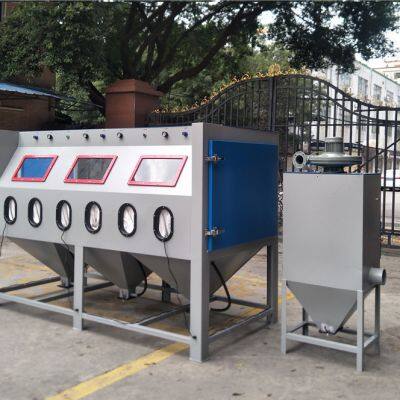 Big Sand Blasting Cabinet Manual Double Station Pressure Sandblasting Machine photo-2