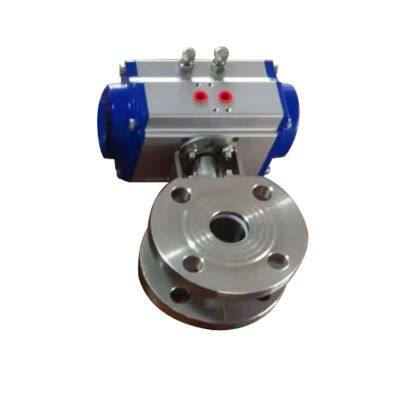 Pneumatische Ventilfabrik, direkt aus der Fabrik, Klemmenanschluss, dünner Kugelhahn mit pneumatischem Antrieb