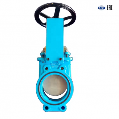 PZ73H Cast Steel Stainless Steel Hard Seal Wafer Type Knife Gate Valve Flange Manual Mud Knife Gate Valve photo-4