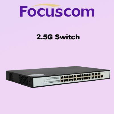 Focuscom S5720-24MP6X Layer 3 Managed PoE Switch, 24-Port 2.5G Base-T and 6-Port 10G SFP+ Uplink, Enterprise Ethernet Network Switch photo-3