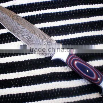 udk h73" custom handmade Damascus hunting knife / TANTO knife with sheet handle