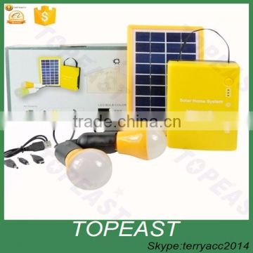 Solar Panel Energy Kit 2x3W LED Bulbs Lighting System for Home and Camping