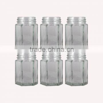 275ml Hexagonal Jam Jar Gold Lid Pack of 6 Preserving Chutney Marmalade Gift