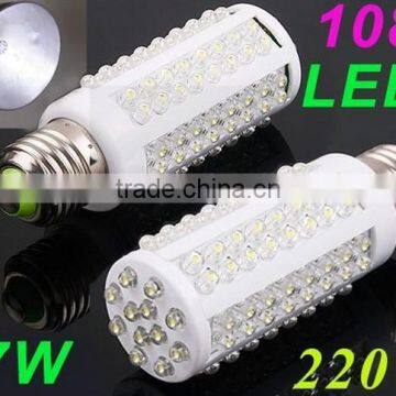 Ultra bright LED bulb 7W E27 220V Cold White or Warm White light LED lamp with 108 led 360 degree Spot light