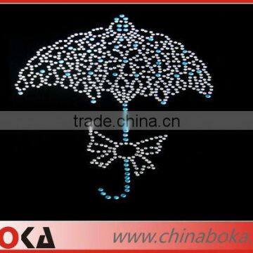 Fashion cute umbrella shape rhinestone transfer motif applique