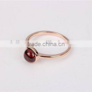 9K Rose Gold Plating Ring Adjustable Wedding Rings For Women With Rhodolite photo-3