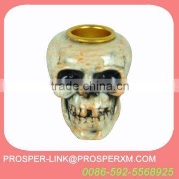 ceramic halloween skull candle holder