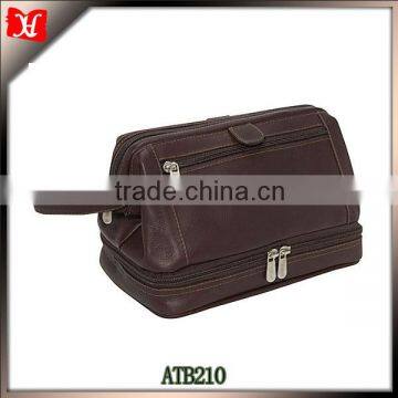 2014 top genuine leather mens toiletry bag travel toiletry bag