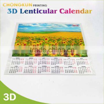 2016 Customized China wholesale cheap 3D lenticular printing 3D wall calendar                        
                                                Quality Choice