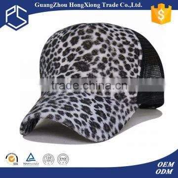 China promotional custom leopard print trucker hats