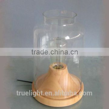 table lamp for houtel bar E27*1simple wooden glass light china supplier