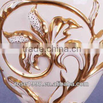 White and Gold Ceramic Lamp Table photo-4