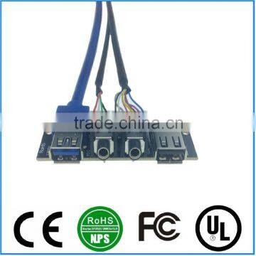 PC Computer Case USB Front Panel mounted cable USB 3.0 + USB 2.0 Audio Port Connection Cable