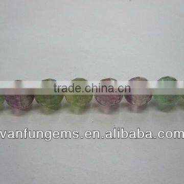 Fluorite faceted round beads