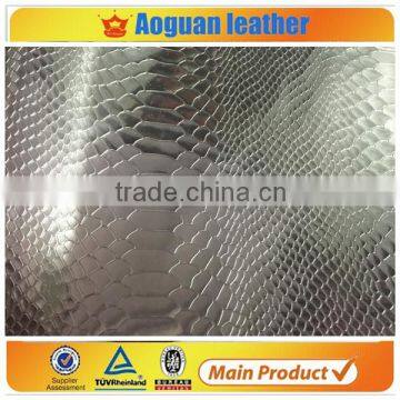 2016 PU Leather Crocodile Metallic Fabric for Making Lady Party Handbag Fabric photo-2