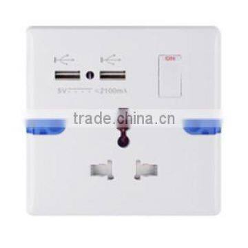 HE8958SL 1gang multi USB switched socket