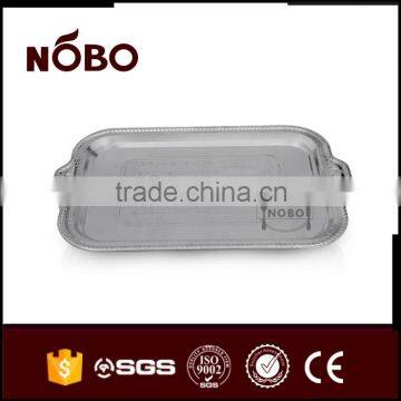 Stainless Steel Flower Embossed Food Serving Tray photo-5
