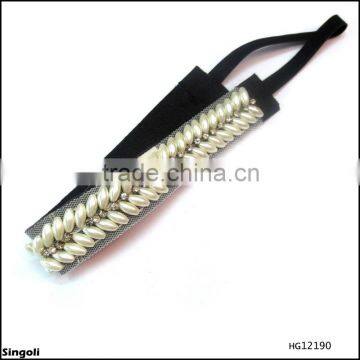 wholesale adjustable bridal pearl crochet headband