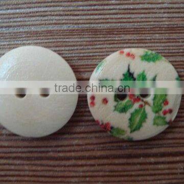 17.5mm colored cute fashion custom wood buttons