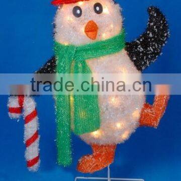3D ice crystal Christmas penguin craft with light