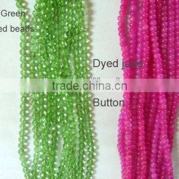 Hot seller green glass 6mm faceted round beads jewelry