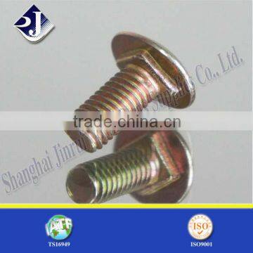 top quality yellow zinc plated round head bolt