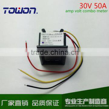 Digital Ammeter & Voltmeter DC 4.5-30V & 50A With 50A Shunt Red&Blue Led Dual Panel Volt Amp Combo Meter photo-3